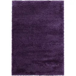 Teppich Hochflor Shaggy Uni Style Polypropylen Wohnzimmer Violett Rechteckig 140x200 | Kadima Design
