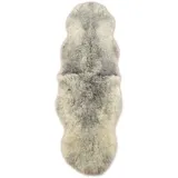 KUHFELL online & NOMAD Fellteppich Lammfell Doppel fell Couch Auflage 180 x 60 cm aus 2 echten Lammfellen beige|grau