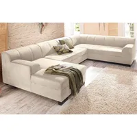 Home affaire Wohnlandschaft Falk U-Form, mit Federkern und wahlweise mit Bettfunktion beige