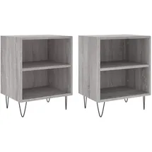 vidaXL Nachtschrank 2 Stk. 40 x 30 x 50 cm Grau