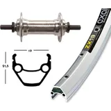 Exal Bike-Parts Laufrad|Vorderrad 28x1.75 Alunabe silber Festachse 36-Loch Exal ZX 19 silber Nirosta-Speichen