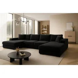 mebloland Ecksofa VIENA 328x182 cm mit Schlaffunktion, Bonellfederkern und Bettkasten - Schwarz20