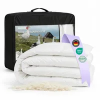 QUQON® Nordic Daunendecke – Handverlesene Daunen&Federn | 140x200 cm | Warm (740g) Winterdecke | Oeko-TEX® & NOMITE Zertifiziert