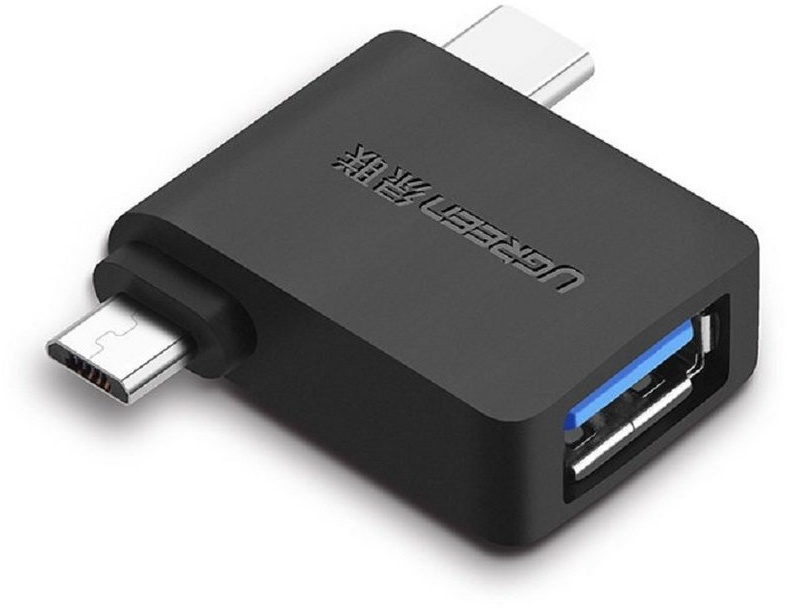 UGREEN Adapter OTG USB USB 3.2 Gen 1 (5Gbps) - USB Typ C / Micro USB Adapter Smartphone-Adapter schwarz