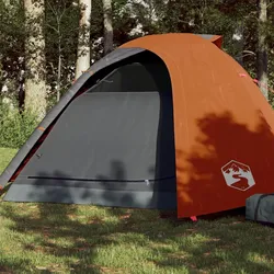 Campingzelt 4 Personen Grau & Orange 267x272x145 cm 185T Taft