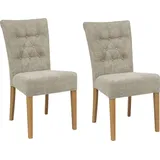 Home Affaire Queen 46x93x64 cm, 2 St., Feinstruktur Strukturoptik, Massivholz, beige (creme, Polsterstühle (35287002-0)