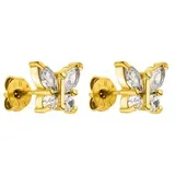 Purelei Ohrstecker Butterfly gold Edelstahl 6,8 x 8 mm