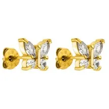 Purelei Ohrstecker Butterfly gold Edelstahl 6,8 x 8 mm