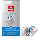 Illy Kaffee Röstung DECAFFEINATO in Kompatiblen Nespresso Kapseln - 10 Packungen mit je 10 Kapseln (100 Kapseln)