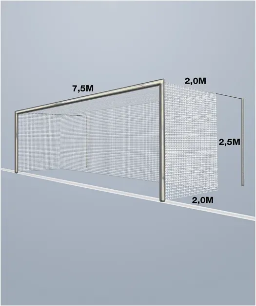 Cawila Tornetz 7,50x2,50m | Tiefe 2,0x2,0m | Maschenweite 5cm | Stärke 4mm | weiß