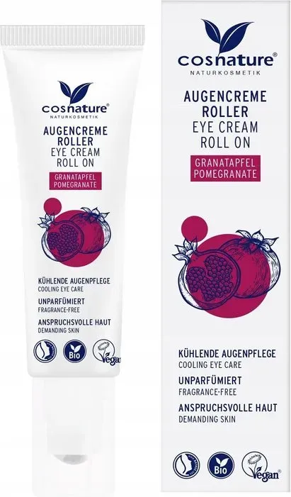COSNATURE – BIO Granatapfel Kühlendes Augen-Roll-On – Beruhigend & Abschwellend – Für Alle Hauttypen – 0.05kg – NATRUE & Vegan Zertifiziert