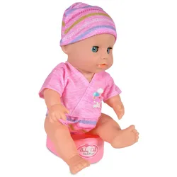 Moni Kinderpuppe 31 cm 8295 Zubehör Etagenbett Hochstuhl Trinkflasche Töpfchen rosa