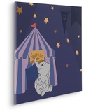 KOMAR Komar Keilrahmenbild - Starry Night with Dumbo - Größe 60 x 60 cm - Kinderzimmerbild, Wandbild, Kinderzimmer