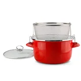 COFI Schäfer Ø 26 cm Frittiertopf 5 Liter Fritteuse Frittier-Topf Metallic-Rot