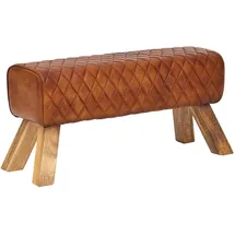 FineBuy Polsterbank Echtleder Braun 89 cm