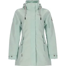 Dry Fashion Damen Funktionsmantel Leer mit abnehmbarer Kapuze - Taillierte Funktionsjacke wasserdicht und winddicht in Hellblau Größe 50 - 50