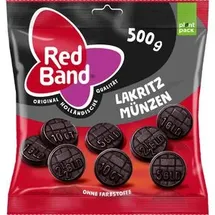 Red-Band Lakritz Lakritz Münzen, würzig, ohne künstliche Farbstoffe, 500 g
