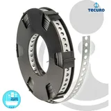 tecuro Lochband 12 mm x 10 m Rolle, Materialstärke 0,6 mm, Lochmaß Ø 5 mm - Stahl verzinkt - LBVZ12
