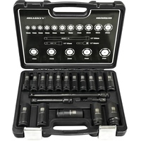 HASKYY Schlagschrauber Nüsse Set 10-27mm 1/2" 19 tlg. 2x Verlängerung 1/4 Adapter