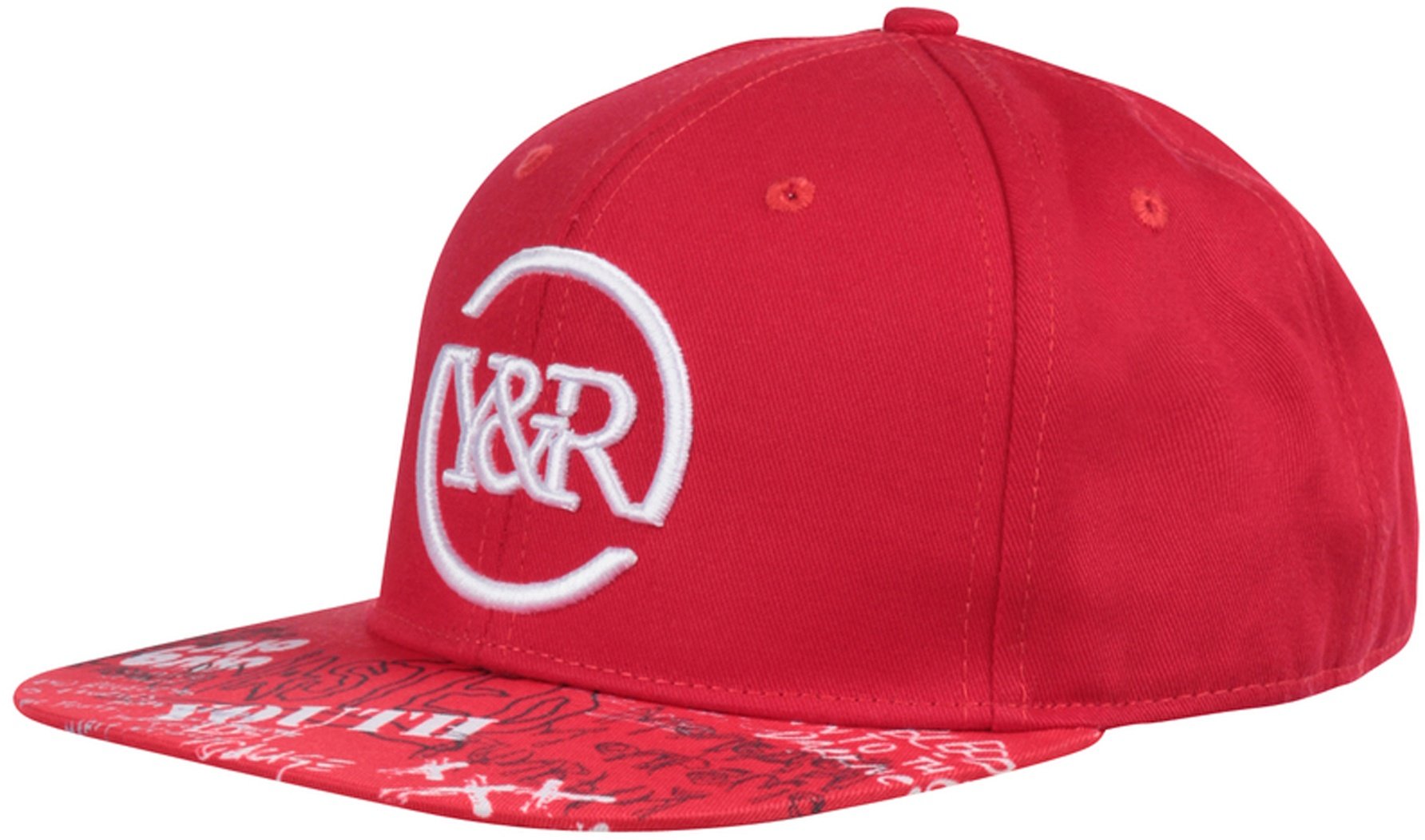 YOUNG & RECKLESS Square Logo Griffon Snapback Cap im Graffiti-Style 700009 Rot - One-Size