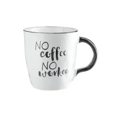 Peill+Putzler Kaffeebecher "No Coffee  No Workee"   , weiß , Maße (cm): H: 10,6  Ø: 9.8