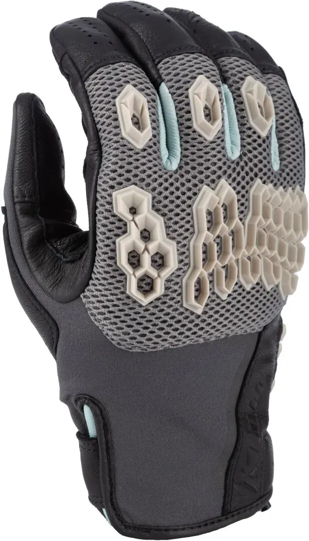 Klim Baja S4 2025 perforated Mesh Leather/Textile Enduro Motorcycle Gloves perforierte Mesh Leder-/Textil Enduro Motorrad Handschuhe, schwarz-grau, Größe S für Männer