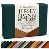 strauss home Spannbettlaken Jersey 120 x 200 - 120 x 220 cm Petrol