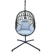 Rebecca Mobili Rebecca Hängesessel, mit Sockel, Polyrattan Stahl, grau