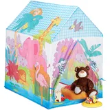 Relaxdays 10024756 Spielzelt Dschungel Tiere, f. Kinderzimmer, Outdoor, ab 3, Stoff, Safari Kinderzelt HBT 102 x 72 x 95 cm, bunt