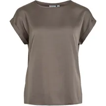 VILA Viellette S/S Satin Top Schwarz 40