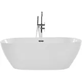 Beliani Badewanne freistehend oval weiß 160 x 75 cm NEVIS