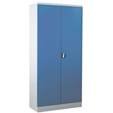 Gürkan Putzmittelschrank 100179 lichtgrau, enzianblau 92,0 x 42,0 x 195,0 cm, aufgebaut