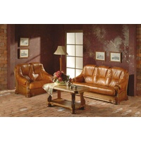 JVmoebel Sofa, Wohnzimmer sofagarnitur Couch Polster Sofa 100% Echtes Leder Holz 3+1 Sitzer Neu braun