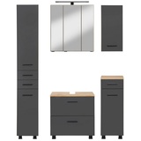 Held MÖBEL Badmöbel-Set »"Trento", Badezimmer-Set, Hängeschrank, Unterschrank, Hochschrank«, (5 St.), grau