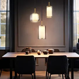 GLOBO Pendelleuchte Hängelampe Deckenlampe LED Designleuchte 3-Flammig Glas Rauchfarbe