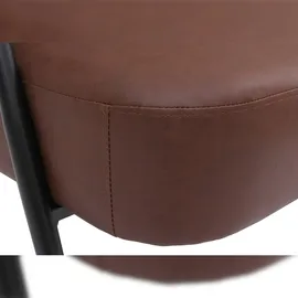 Mendler 2er-Sofa HWC-P30, Zweisitzer Polster-/Lounge-Sofa Couch Vintage Retro Industrial Metall Kunstleder ~ rostrot