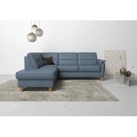 Home Affaire Ecksofa »Palmera L-Form«, Federkern, wahlweise mit Bettfunktion und mit/ohne Stauraum blau