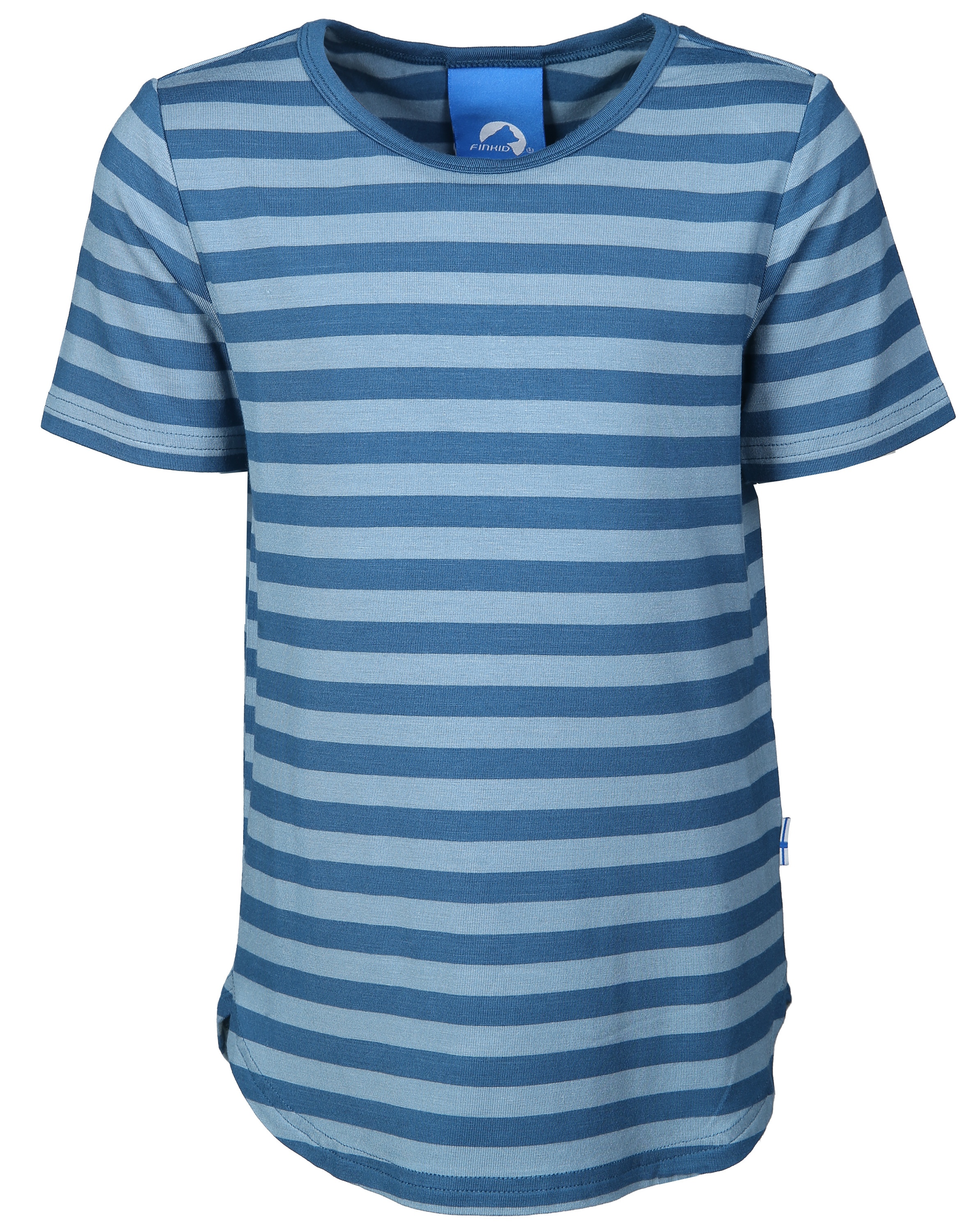 finkid - Jersey-T-Shirt MAALARI gestreift in dove/real teal, Gr.140/146
