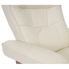 Robas Lund MCA Relaxsessel Montreal, Fernsehsessel Hocker, Echtleder 130kg belastbar ~ creme, honigfarben