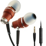 Symphonized NRG X In-Ear-KOPFHÖRER – Premium Ohrhörer aus Edelholz, mit Mikrofon und Lautstärkeregler – Geräuschisolierende Ohrstöpsel für Zuhause und unterwegs (Schwarz)