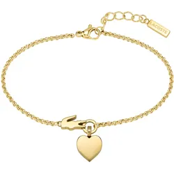 Freundschaftsarmband LACOSTE "Schmuck Edelstahl Parnterarmband LOVE MY CROC, 2040027, 2040028", gold (gelbgoldfarben), Armbänder, Damen, Edelstahl