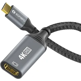 Sonero USB-C auf HDMI Adapter - 4K60, 18Gbps - grau/schwarz, - 0,10m