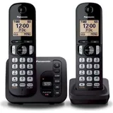 PANASONIC DECT Telefon Black Duo mit Anrufbeantworter - Schwarz