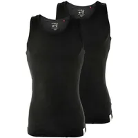 Mustang Herren Unterhemd, Vorteilspack, Tanktop, Doppelripp, True Denim, S-XXL Schwarz M Pack (2x2P)