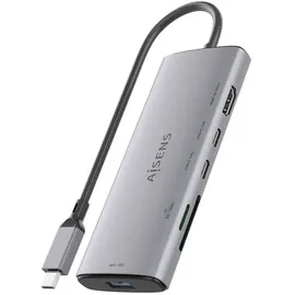 AISENS ASUC-6P029-GR USB-C Dockingstation + USB Hub, Grau