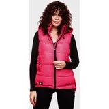 Marikoo Damen, warme Winter Steppweste mit Kapuze Zarinaa Fuchsia Gr. S - S