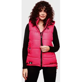 Marikoo Damen, warme Winter Steppweste mit Kapuze Zarinaa Fuchsia Gr. S - S