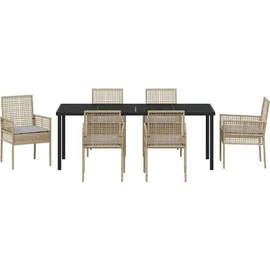 vidaXL Garten Essgruppe 7-tlg. Beige