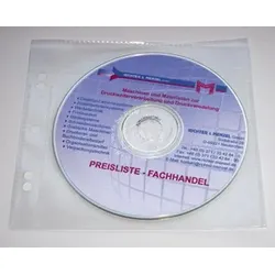 Hülle für 1 CD/DVD, mit Klappe und Abheftrand