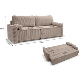 MID.YOU Schlafsofa 3 Sitzer Grubs, - B/H/T ca. 225,00x96,00x93,00
